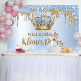 Funkeln Blau Willkommen Prinz Baby Dusche Hintergrund